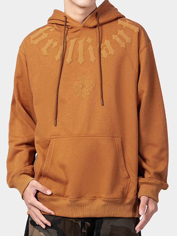 Sudadera con capucha extragrande con cordón y bolsillo canguro con estampado callejero para hombre-2