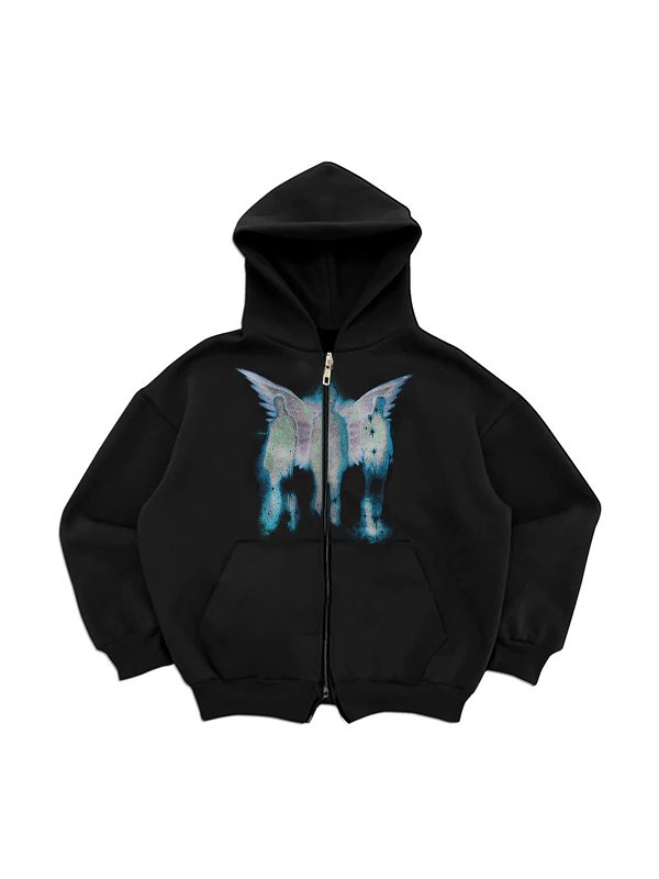 Sudadera con capucha extragrande con estampado gráfico de láser Street para hombre-1